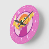 Sesamstraße Julia Holding Feather Runde Wanduhr (Winkel)