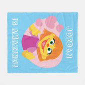 Sesamstraße | Julia Pink Heart Fleecedecke (Vorderseite (Horizontal))