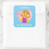 Sesamstraße | Julia Pink Heart Quadratischer Aufkleber (Tasche)