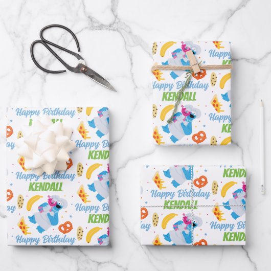 Sesamstraße Keksmonster Food Truck Geschenkpapier Set (Vorderseite)
