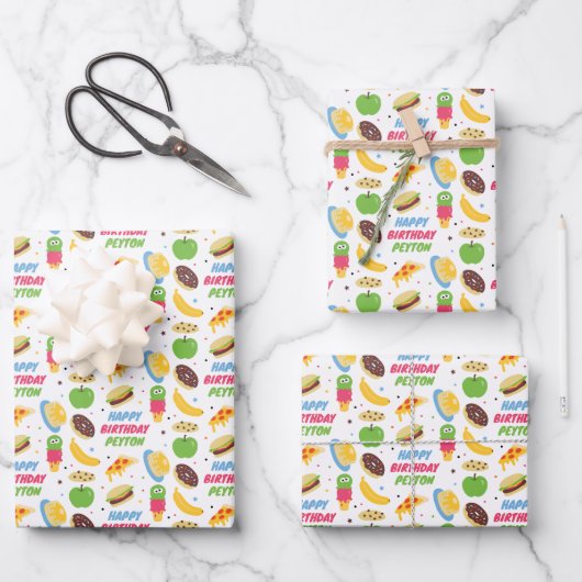 Sesamstraße Keksmonster Food Truck Geschenkpapier Set (Vorderseite)