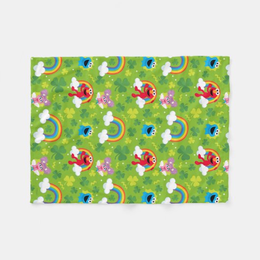 Sesamstraße Kleeblatt und Regenbogenmuster Fleecedecke (Vorderseite (Horizontal))