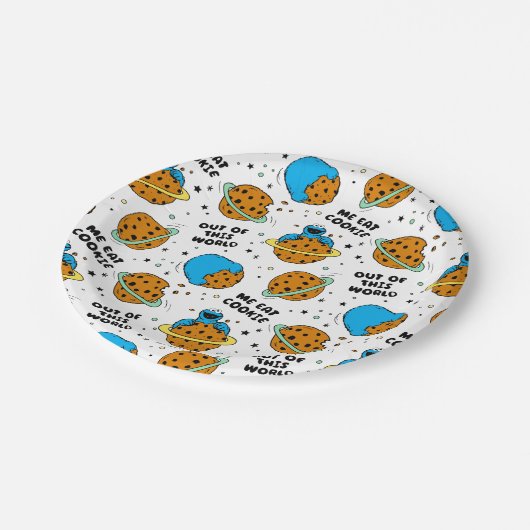 Sesamstraße | Krümelmonster aus dieser Welt Pappteller (Schrägansicht)