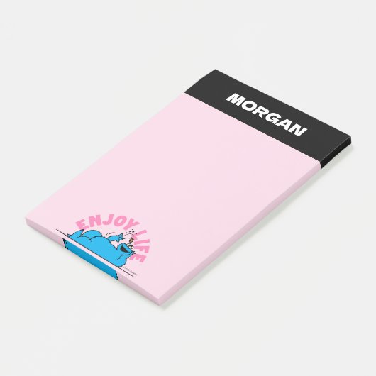 Sesamstraße | Krümelmonster | Name hinzufügen Post-it Klebezettel (angewinkelt)