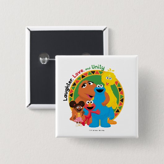 Sesamstraße | Lachen, Liebe und Einheit Button (Vorne & Hinten)