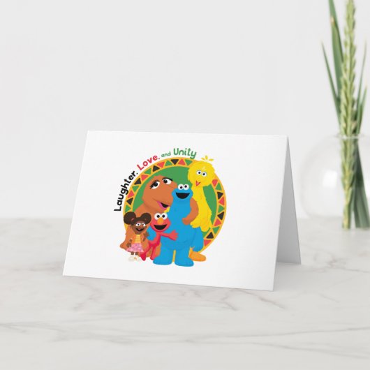 Sesamstraße | Lachen, Liebe und Einheit Feiertagskarte (Vorderseite)