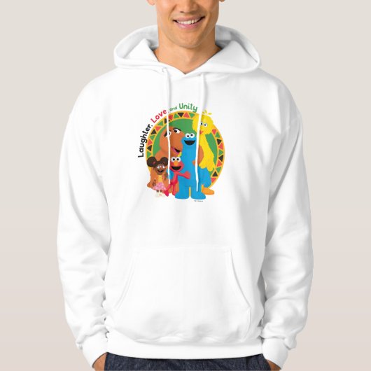 Sesamstraße | Lachen, Liebe und Einheit Hoodie (Vorderseite)