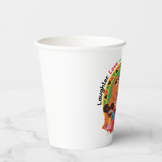 Sesamstraße | Lachen, Liebe und Einheit Pappbecher (Vorderseite)