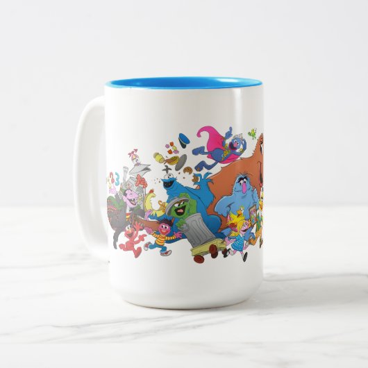 Sesamstraße laufen! Zeichenerkennung Zweifarbige Tasse (Vorderseite Links)