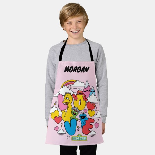 Sesamstraße | LIEBE | Name hinzufügen Schürze (Getragen)