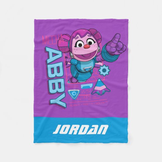 Sesamstraße | Mecha Builders Abby | Name hinzufüge Fleecedecke (Vorderseite)