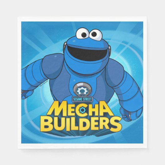 Sesamstraße | Mecha Builders Cookie in Aktion Serviette (Vorderseite)