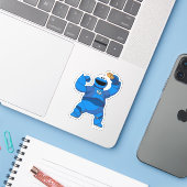 Sesamstraße | Mecha Builders Cookie Monster Aufkleber (Laptop mit iPhone)