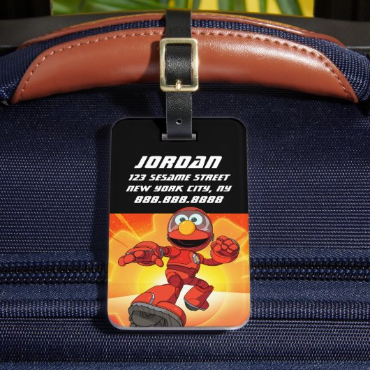 Sesamstraße | Mecha Builders Elmo | Name hinzufüge Gepäckanhänger (Vorderseite Insitu 2)