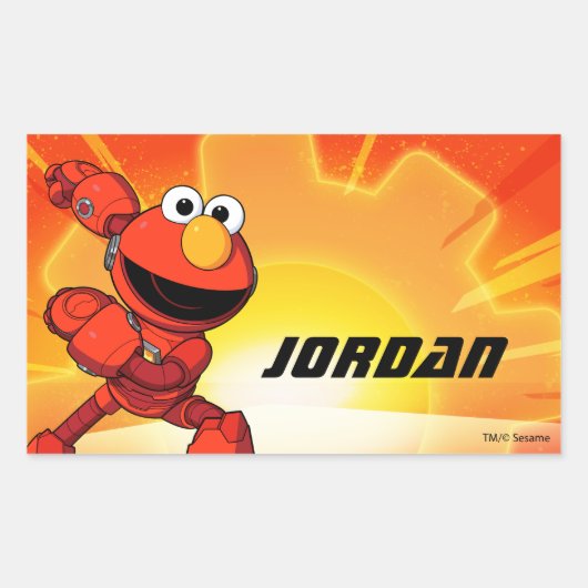 Sesamstraße | Mecha Builders Elmo Rechteckiger Aufkleber (Vorderseite)