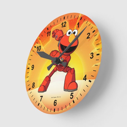 Sesamstraße | Mecha Builders Elmo Runde Wanduhr (Winkel)