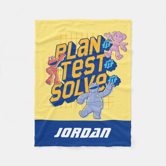 Sesamstraße | Mecha Builders | Name hinzufügen Fleecedecke (Vorderseite)