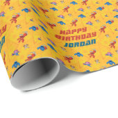 Sesamstraße | Mecha Builders | Name hinzufügen Geschenkpapier (Rolleneckpunkt)