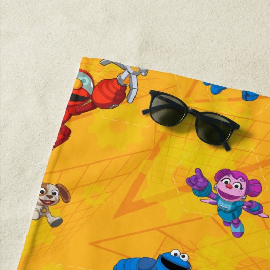 Sesamstraße | Mecha Builders | Name hinzufügen Strandtuch (Beispiel)