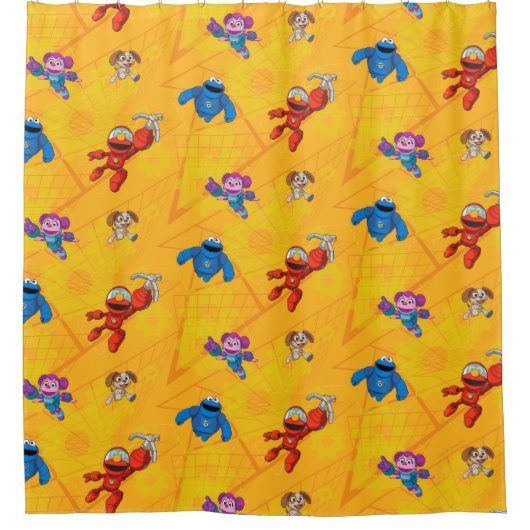 Sesamstraße | Mecha Builders Pattern Duschvorhang (Vorderseite)