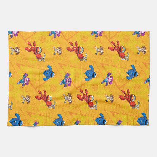 Sesamstraße | Mecha Builders Pattern Geschirrtuch (Horizontal)