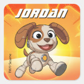 Sesamstraße | Mecha Builders Tango in Aktion Quadratischer Aufkleber (Vorderseite)