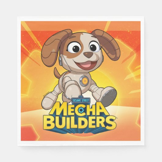 Sesamstraße | Mecha Builders Tango in Aktion Serviette (Vorderseite)