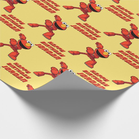 Sesamstraße | Mecha Elmo | Name hinzufügen Geschenkpapier (Ecke)