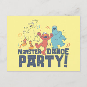 Sesamstraße Monster Dance Party Postkarte