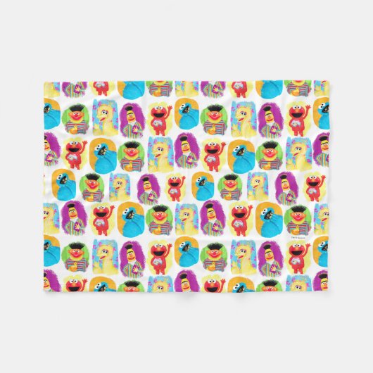 Sesamstraße-Muster Fleecedecke (Vorderseite (Horizontal))