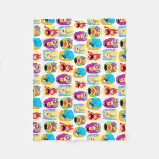 Sesamstraße-Muster Fleecedecke (Vorderseite)