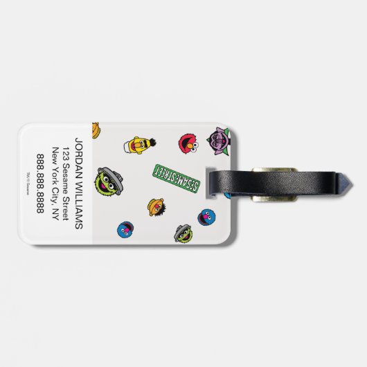 Sesamstraße-Muster Gepäckanhänger (Rückseite horizontal)