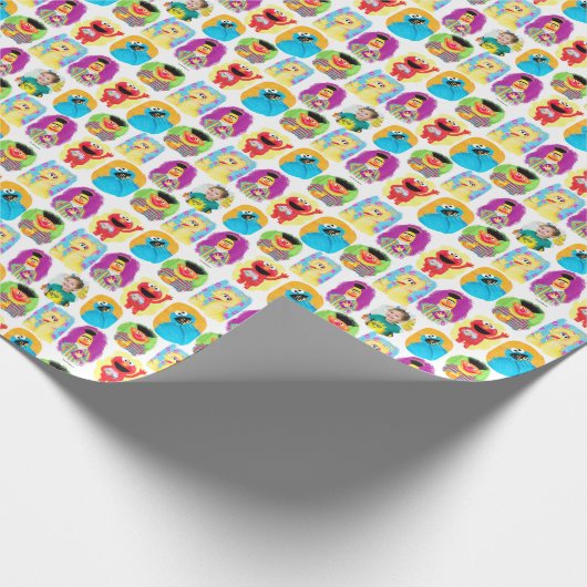 Sesamstraße-Muster Geschenkpapier (Ecke)