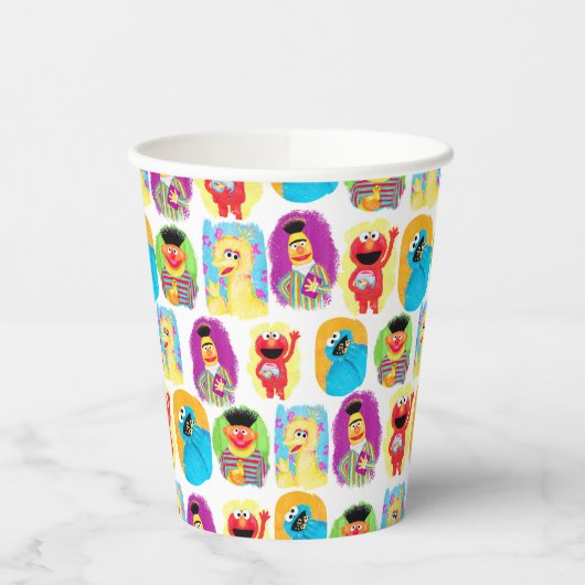 Sesamstraße-Muster Pappbecher (Links)