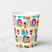 Sesamstraße-Muster Pappbecher (Rechts)