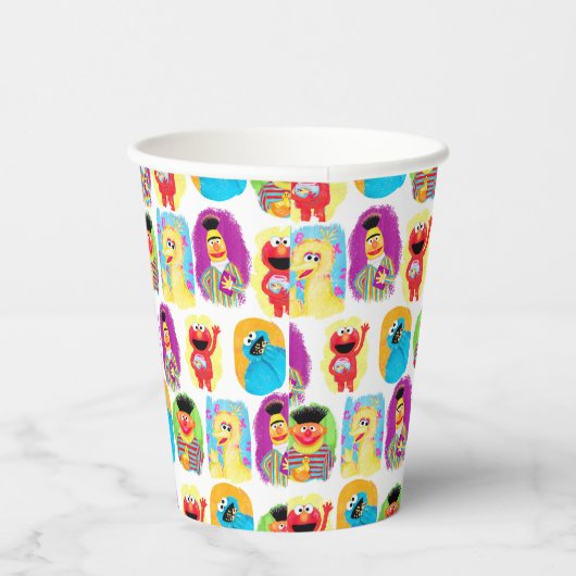 Sesamstraße-Muster Pappbecher (Rechts)