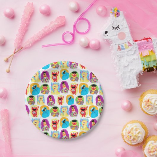 Sesamstraße-Muster Pappteller (Party)