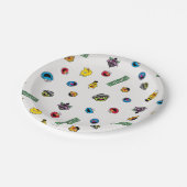 Sesamstraße-Muster Pappteller (Schrägansicht)