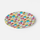 Sesamstraße-Muster Pappteller (Schrägansicht)