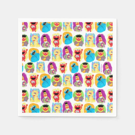 Sesamstraße-Muster Serviette (Vorderseite)