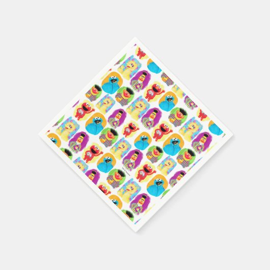Sesamstraße-Muster Serviette (Ecke)