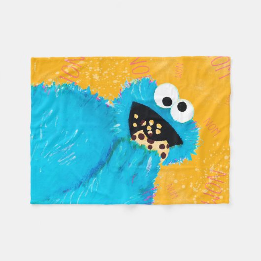 Sesamstraße | Nom Nom Cookie Monster Fleecedecke (Vorderseite (Horizontal))