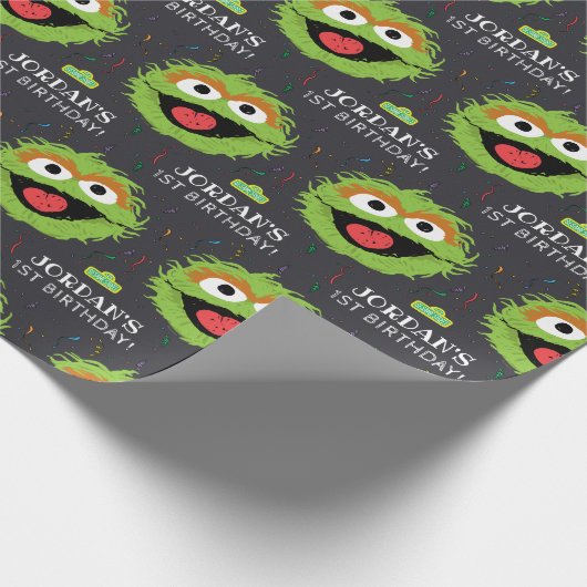Sesamstraße | Oscar Birthday Chalkboard Geschenkpapier (Ecke)