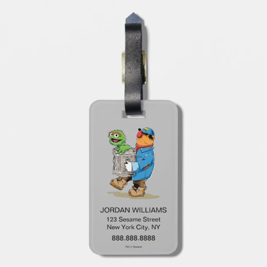 Sesamstraße | Oscar & Bruno der Müllmann Gepäckanhänger (Rückseite vertikal)