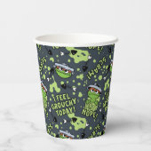 Sesamstraße | Oscar das Grouch Phrase Muster Pappbecher (Rückseite)