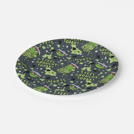 Sesamstraße | Oscar das Grouch Phrase Muster Pappteller (Schrägansicht)