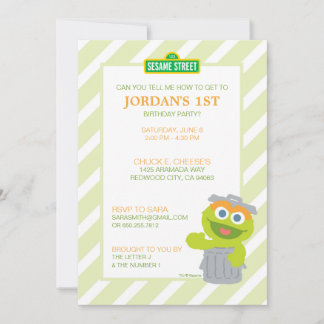 Sesamstraße Oscar der Grouch Baby Geburtstag Einladung