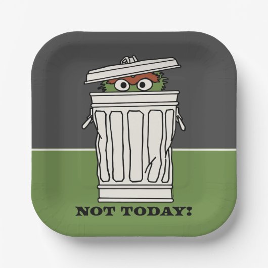 Sesamstraße | Oscar der Grouch nicht heute! Pappteller (Vorderseite)