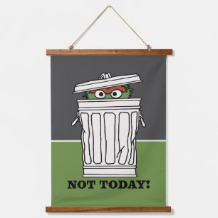 Sesamstraße Oscar der Grouch nicht heute! Wandteppich Mit Holzrahmen