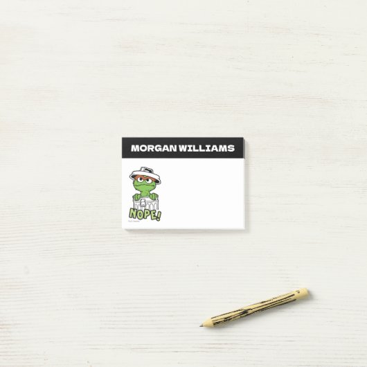 Sesamstraße | Oscar der Grouch Nope! | Name hinzuf Post-it Klebezettel (Auf Schreibtisch)